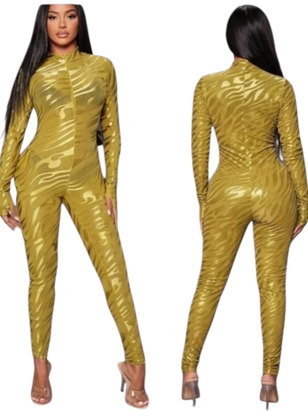 SHEIN SXY Mock Neck Mesh Unitard Jumpsuit size S NWT
